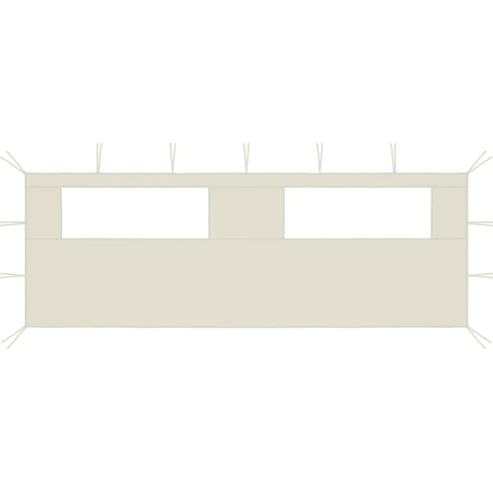 vidaXL Prieelzijwand met ramen 6x2 m crèmekleurig