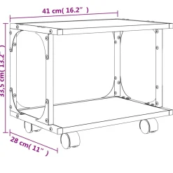 vidaXL Printerkastje 2-laags 41x28x33,5 cm bewerkt hout gerookt eiken