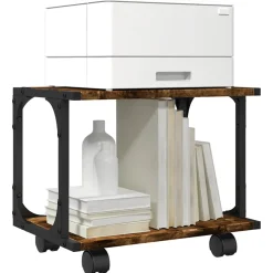 vidaXL Printerkastje 2-laags 41x28x33,5 cm bewerkt hout gerookt eiken