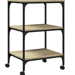 vidaXL Printerkastje 3-laags 50x41x75 cm bewerkt hout sonoma eiken