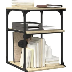 vidaXL Printerkastje 3-laags 43x48x64 cm bewerkt hout sonoma eiken