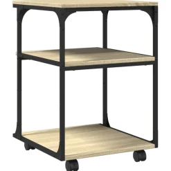 vidaXL Printerkastje 3-laags 43x48x64 cm bewerkt hout sonoma eiken