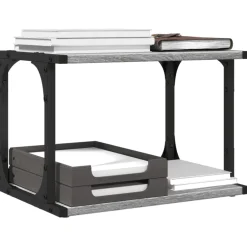 vidaXL Printerkastje 2-laags 41x28x33,5 cm bewerkt hout grijs sonoma