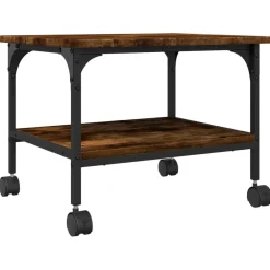 vidaXL Printerkastje 2-laags 50x40x38 cm bewerkt hout gerookt eiken