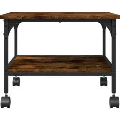 vidaXL Printerkastje 2-laags 50x40x38 cm bewerkt hout gerookt eiken