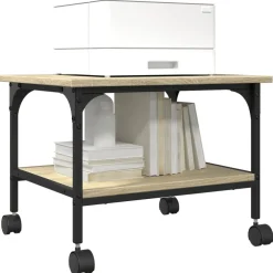 vidaXL Printerkastje 2-laags 50x40x38 cm bewerkt hout sonoma eiken