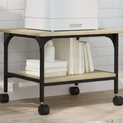 vidaXL Printerkastje 2-laags 50x40x38 cm bewerkt hout sonoma eiken