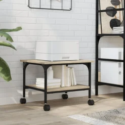 vidaXL Printerkastje 2-laags 50x40x38 cm bewerkt hout sonoma eiken