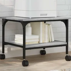 vidaXL Printerkastje 2-laags 50x40x38 cm bewerkt hout grijs sonoma