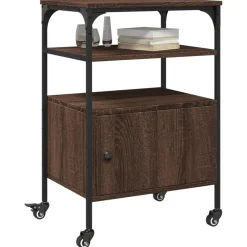 vidaXL Printerkastje 3-laags 50x40x76 cm bewerkt hout bruin eiken