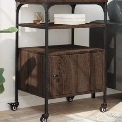vidaXL Printerkastje 3-laags 50x40x76 cm bewerkt hout bruin eiken