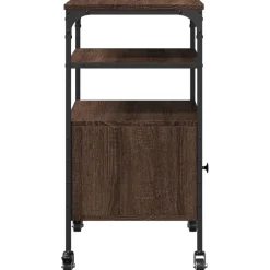 vidaXL Printerkastje 3-laags 50x40x76 cm bewerkt hout bruin eiken