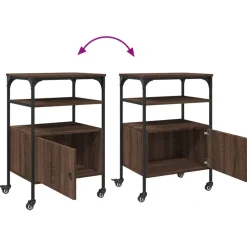 vidaXL Printerkastje 3-laags 50x40x76 cm bewerkt hout bruin eiken