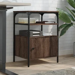 vidaXL Printerkastje 3-laags 50x40x76 cm bewerkt hout bruin eiken