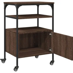 vidaXL Printerkastje 3-laags 50x40x76 cm bewerkt hout bruin eiken