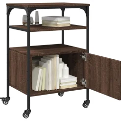 vidaXL Printerkastje 3-laags 50x40x76 cm bewerkt hout bruin eiken