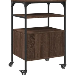 vidaXL Printerkastje 3-laags 50x40x76 cm bewerkt hout bruin eiken