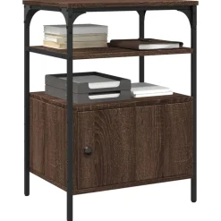 vidaXL Printerkastje 3-laags 50x40x76 cm bewerkt hout bruin eiken