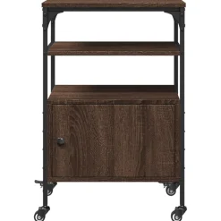 vidaXL Printerkastje 3-laags 50x40x76 cm bewerkt hout bruin eiken