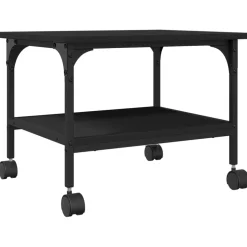 vidaXL Printerkastje 2-laags 50x40x38 cm bewerkt hout zwart