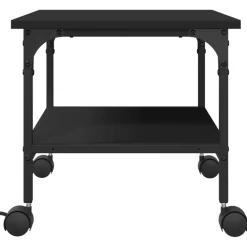 vidaXL Printerkastje 2-laags 50x40x38 cm bewerkt hout zwart
