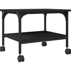 vidaXL Printerkastje 2-laags 50x40x38 cm bewerkt hout zwart