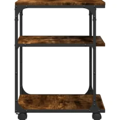 vidaXL Printerkastje 3-laags 43x48x64 cm bewerkt hout gerookt eiken