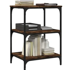 vidaXL Printerkastje 3-laags 50x41x75 cm bewerkt hout gerookt eiken