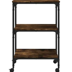 vidaXL Printerkastje 3-laags 50x41x75 cm bewerkt hout gerookt eiken
