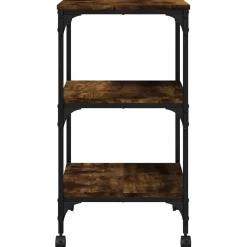 vidaXL Printerkastje 3-laags 50x41x75 cm bewerkt hout gerookt eiken