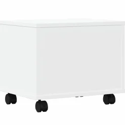 vidaXL Printerkastje met wielen 41x32x34,5 cm wit