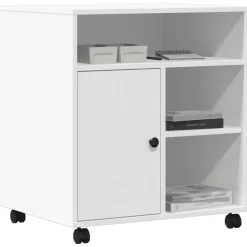 vidaXL Printerkastje met wielen 60x50x67 cm wit