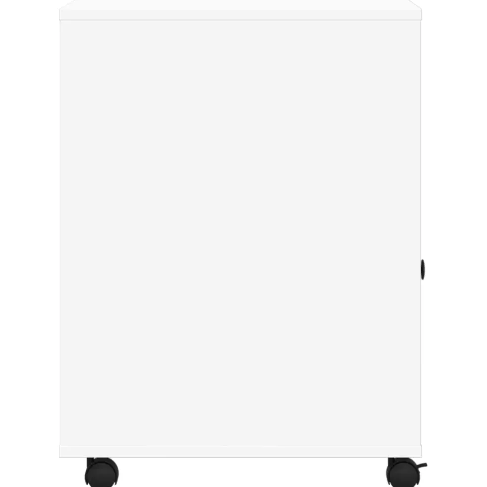 vidaXL Printerkastje met wielen 60x50x67 cm wit