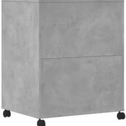 vidaXL Printerkastje met wielen 60x48x74 cm betongrijs