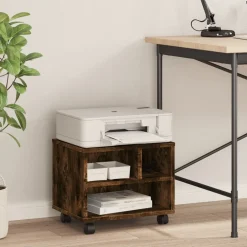 vidaXL Printerkastje met wielen 41x32x48 cm wit