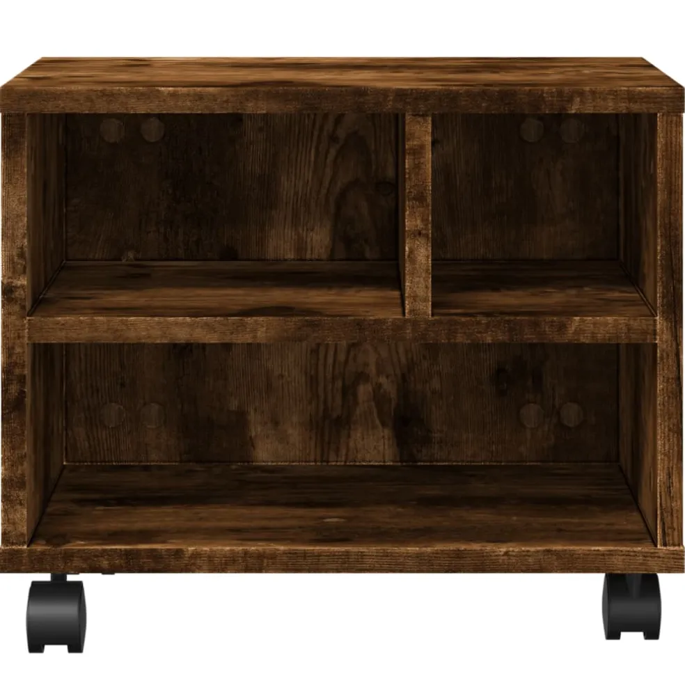 vidaXL Printerkastje met wielen 41x32x48 cm wit