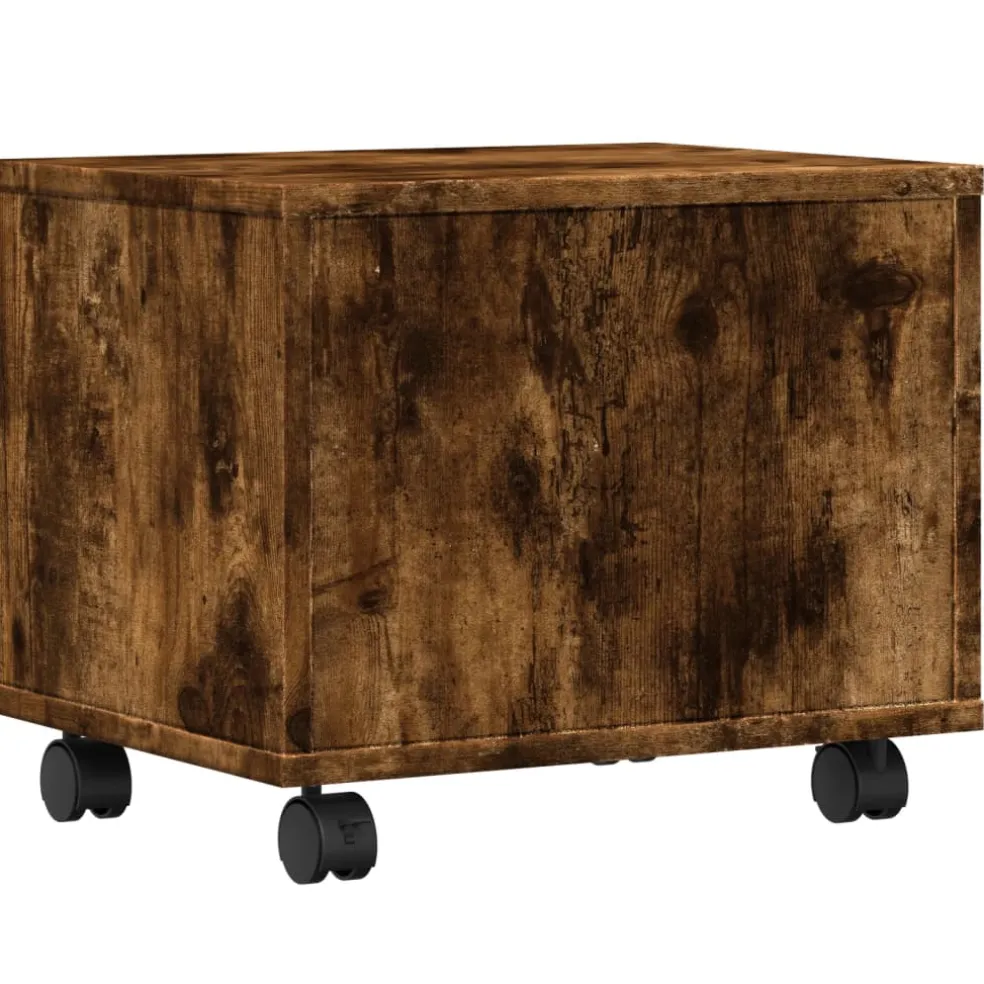 vidaXL Printerkastje met wielen 41x32x48 cm wit