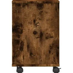 vidaXL Printerkastje met wielen 41x32x48 cm gerookt eikenkleurig