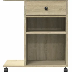 vidaXL Printerkastje met wielen 60x40x68,5 cm sonoma eikenkleurig