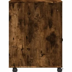 vidaXL Printerkastje met wielen 60x50x67 cm gerookt eikenkleurig