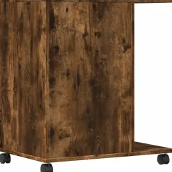 vidaXL Printerkastje met wielen 60x40x68,5 cm gerookt eikenkleurig