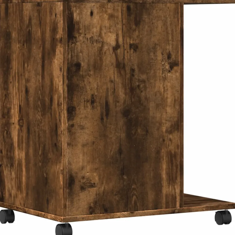 vidaXL Printerkastje met wielen 60x40x68,5 cm gerookt eikenkleurig