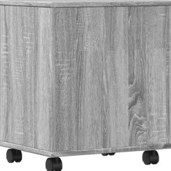vidaXL Printerkastje met wielen 41x32x48 cm grijs sonoma eikenkleur