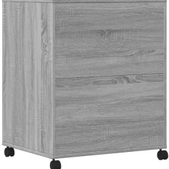 vidaXL Printerkastje met wielen 60x48x74 cm grijs sonoma eikenkleur