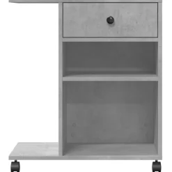 vidaXL Printerkastje met wielen 60x40x68,5 cm betongrijs