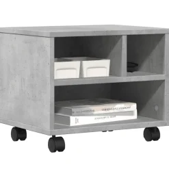 vidaXL Printerkastje met wielen 41x32x34,5 cm betongrijs