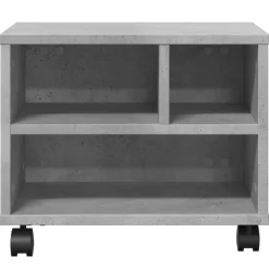vidaXL Printerkastje met wielen 41x32x34,5 cm betongrijs