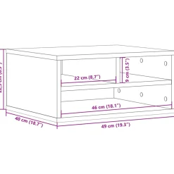 vidaXL Printerkastje 49x40x22,5 cm bewerkt hout wit