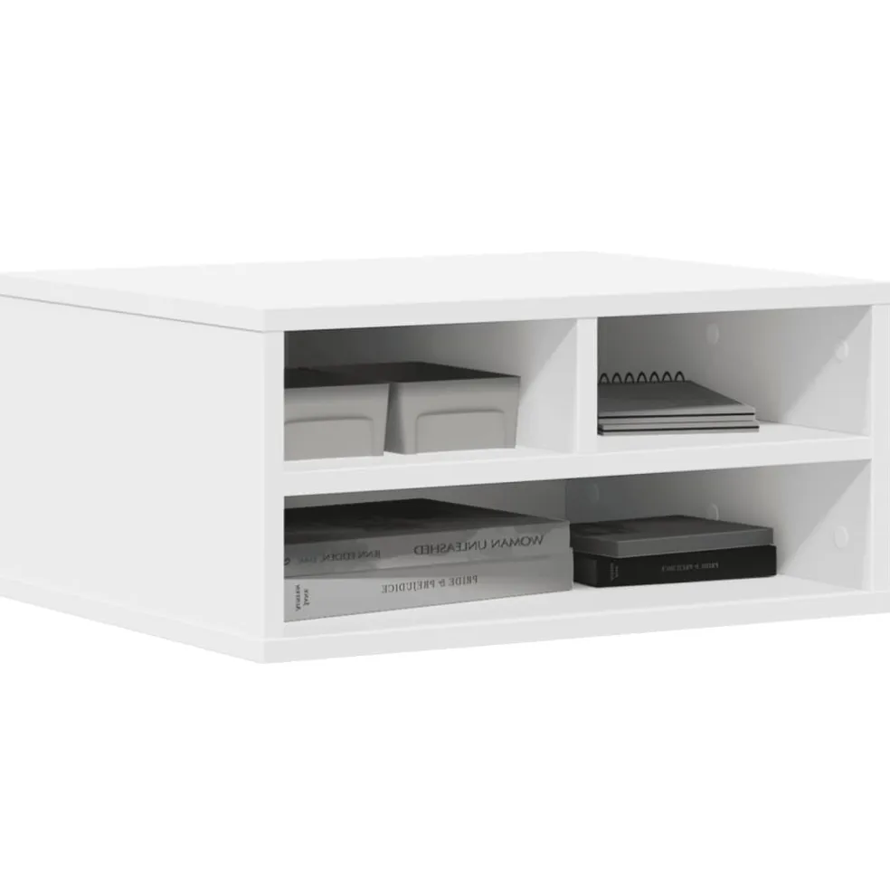 vidaXL Printerkastje 49x40x22,5 cm bewerkt hout wit