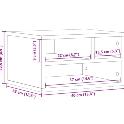 vidaXL Printerkastje 40x32x22,5 cm bewerkt hout wit